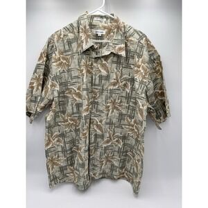 Pierre Cardin Men's Hawaiian Shirt XXL 100% Cotton Tropical Short Sleeve